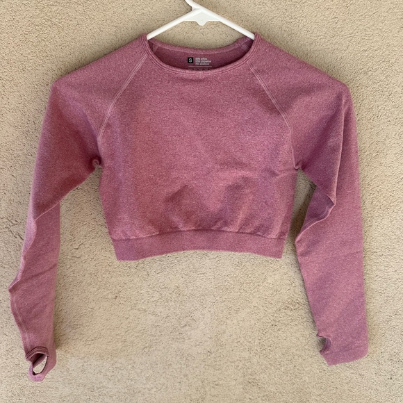 OQQ  Long Sleeve Athletic Crop Top Sz S New - Picture 1 of 4